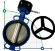 PN16 DN200 Засувка Батерфляй, чавунний корпус, диск AISI 304, Seat EPDM