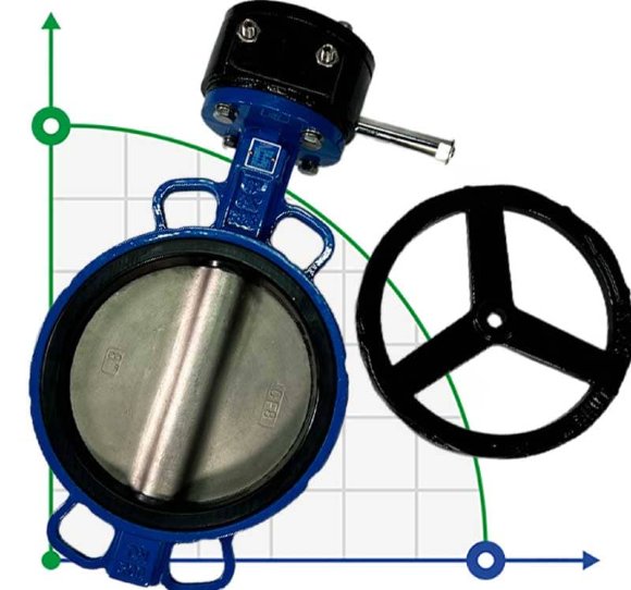 PN16 DN200 Засувка Батерфляй, чавунний корпус, диск AISI 304, Seat EPDM