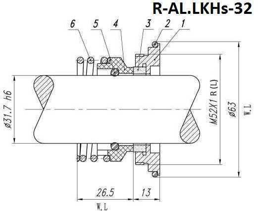 Gleitringdichtung Alfa Laval R-AL.LKHs 42, CAR/SIC, EPDM, 304 Gleitringdichtung Alfa Laval R-AL.LKHs 42, CAR/SIC, EPDM, 304