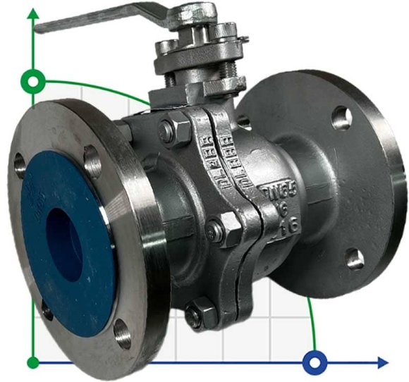 PN16 DN65 Кульовий кран з нержавіючої сталі AISI 316, Seat:PTFE