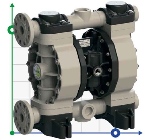 Пневматичний мембранний насос PHOENIX P170 PP SANTOPRENE+PTFE, 170 л/хв для фарби