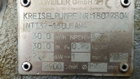 ALLWEILER NTT 32-160 U5 AW4 Pump Repair