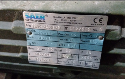 Pompa SAER IR wymiana łożysk i uszczelnienia mechanicznego