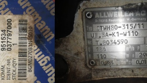 Wymiana uszczelnienia mechanicznego pompy Allweiler CTWH80-315/11 U3.3A-K1-W110