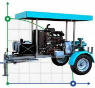 Motopompe diesel 45 cv - 3 vitesses avec remorque Motopompe diesel 45 cv - 3 vitesses avec remorque