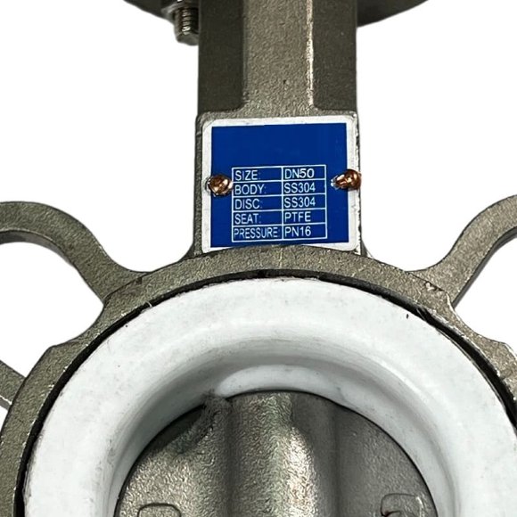 PN16 DN50 Butterfly valve, body and disc made of stainless steel AISI 304, Seat PTFE PN16 DN50 Butterfly valve, body and disc made of stainless steel AISI 304, Seat PTFE
