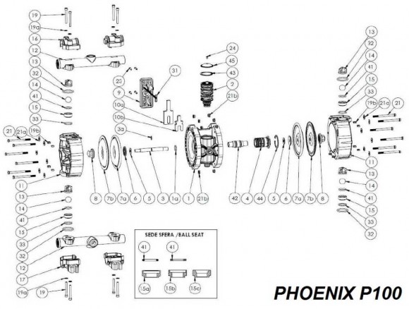 Abdeckung des pneumatischen Austauschers, PP+VTR, PHOENIX P65, P100, P101, P160, P250