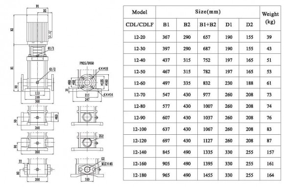 CDLF 12-30, AISI 304 насос питательный для парового котла