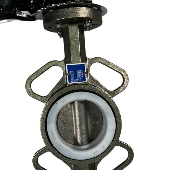 PN16 DN65 Засувка Батерфляй, корпус і диск з нержавіючої сталі AISI 304, Seat PTFE