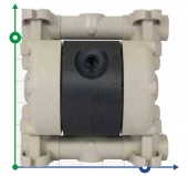 Pompe pneumatique à membrane MICROBOXER PP avec double collecteur Pompe pneumatique à membrane MICROBOXER PP avec double collecteur