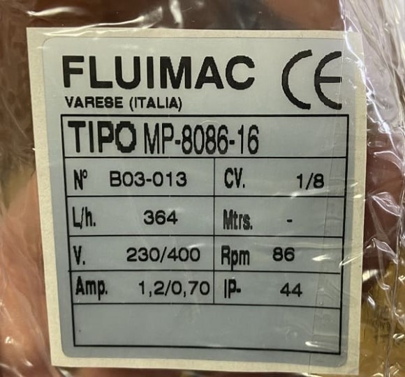 Peristaltic pump MP-8086.16, 364 l/h, 0,09 kW Peristaltic pump MP-8086.16, 364 l/h, 0,09 kW