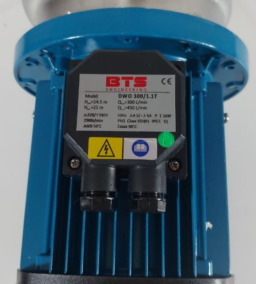 DWO B300/1,1 T, 380 V/50 Hz, AISI 304 Edelstahlpumpe für Wasser DWO B300/1,1 T, 380 V/50 Hz, AISI 304 Edelstahlpumpe für Wasser