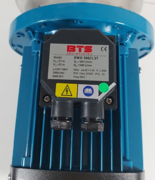 Bomba de acero inoxidable DWO B300/1,5 T, 380V/50Hz, AISI 304 para UAN, inhibidores