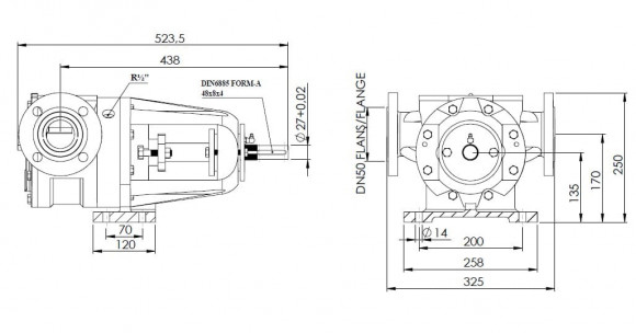 Шестеренчатый насос для масла Kupar KIPK 2 1/2 дюйма, 5-25 м3/час