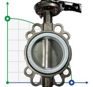 PN16 DN100 Butterfly valve, body and disc made of stainless steel AISI 304, Seat PTFE PN16 DN100 Butterfly valve, body and disc made of stainless steel AISI 304, Seat PTFE