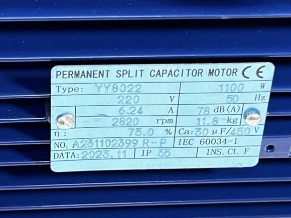 Pump for washing vegetables, fruit, meat, fish BK150D, 1.1kW, AISI304, 220V/50Hz, 2900 with open impeller