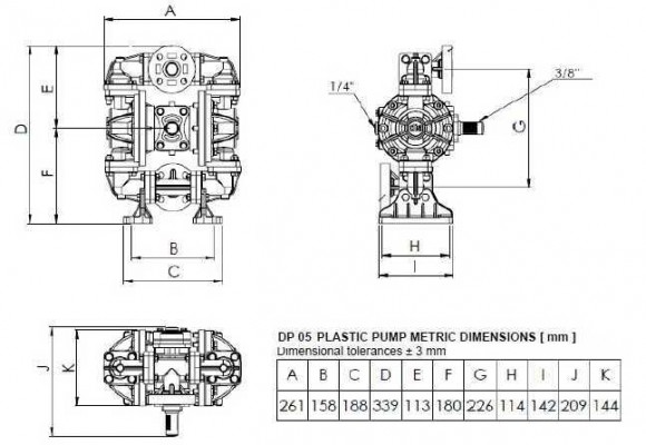 DP 05 PP/SV - pneumatische Membranpumpe