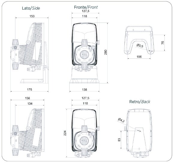 Насос-дозатор PDE HC151+ PI-MA M60 240V PVDF-CE-VT, 1-10 л/ч, 7-1 бар