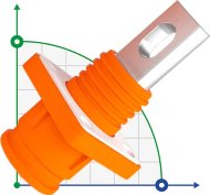 JC-CN12-S-01-T, conector hembra de CC de 250 A y 1500 V para sistemas de almacenamiento de energía con orificio pasante, naranja JC-CN12-S-01-T, conector hembra de CC de 250 A y 1500 V para sistemas de almacenamiento de energía con orificio pasante, naranja