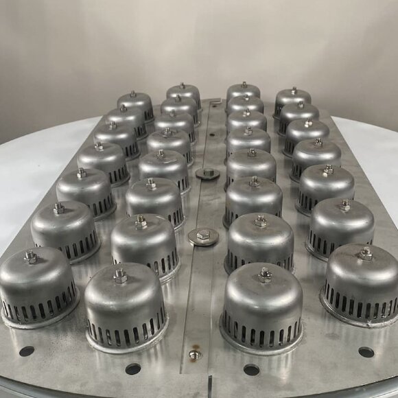 Bubble-cap column element, 1000 mm, made of AISI 304 stainless steel, for a rectification/distillation column