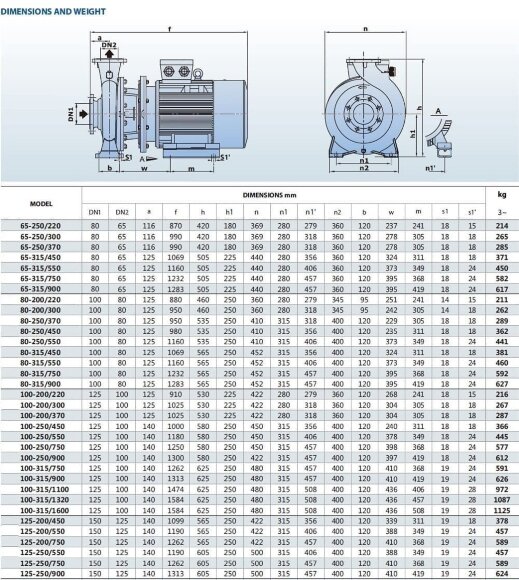 Моноблочний насос для систем опалення BST 125-250/55, 3000
