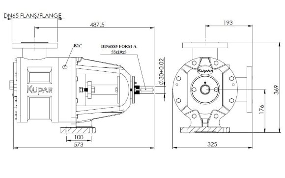 Шестеренчатий насос для перекачування фарби Kupar KIP 2 1/2 дюйма, 7-35 м3/год Шестеренчатий насос для перекачування фарби Kupar KIP 2 1/2 дюйма, 7-35 м3/год
