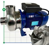 Pump for industrial washing systems BK200D, 1.5kW, AISI304, 220V/50Hz, 2900 with open impeller Pump for industrial washing systems BK200D, 1.5kW, AISI304, 220V/50Hz, 2900 with open impeller