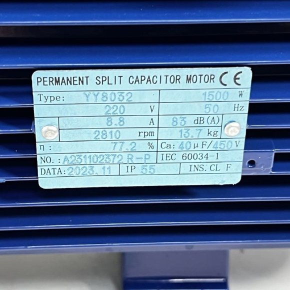 Pump for industrial washing systems BK200D, 1.5kW, AISI304, 220V/50Hz, 2900 with open impeller