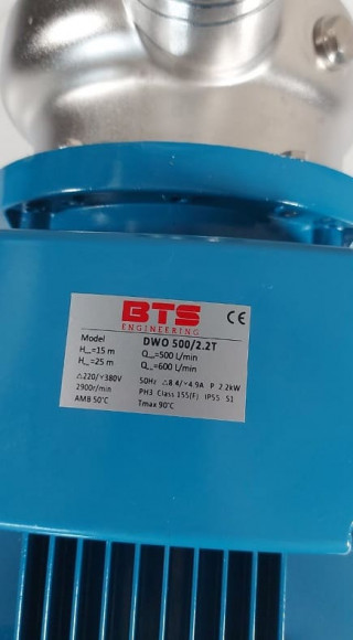 Насос из нержавеющей стали DWO B500/2,2 T, 380V/50Hz, INOX для мойки рыбы, фруктов, овощей Насос из нержавеющей стали DWO B500/2,2 T, 380V/50Hz, INOX для мойки рыбы, фруктов, овощей