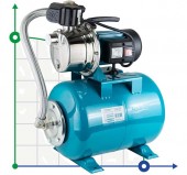 Estación de bombeo autoaspirante 0,6 kW Hmax 35m Qmax 50l/min acero inoxidable 24l AquaticaLEO Ucrania Estación de bombeo autoaspirante 0,6 kW Hmax 35m Qmax 50l/min acero inoxidable 24l AquaticaLEO Ucrania