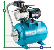 Estación de bombeo autoaspirante 0,6 kW Hmax 35m Qmax 50l/min acero inoxidable 24l AquaticaLEO Ucrania Estación de bombeo autoaspirante 0,6 kW Hmax 35m Qmax 50l/min acero inoxidable 24l AquaticaLEO Ucrania