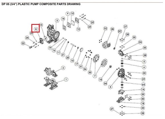 Air valve repair kit for pneumatic diaphragm pump DiaPump DP05 Air valve repair kit for pneumatic diaphragm pump DiaPump DP05