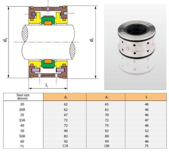 Ущільнення торцеве EMU R-TSWE 35, SIC/SIC/SIC/SIC, VITON, 304