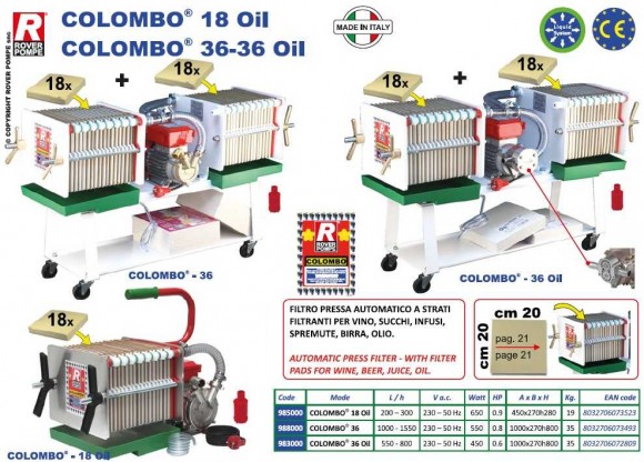 COLOMBO 36 frame filter press COLOMBO 36 frame filter press