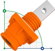 JC-CN14-S-01-M, 350A, 1500V CC conector hembra para orificio roscado de batería, naranja JC-CN14-S-01-M, 350A, 1500V CC conector hembra para orificio roscado de batería, naranja