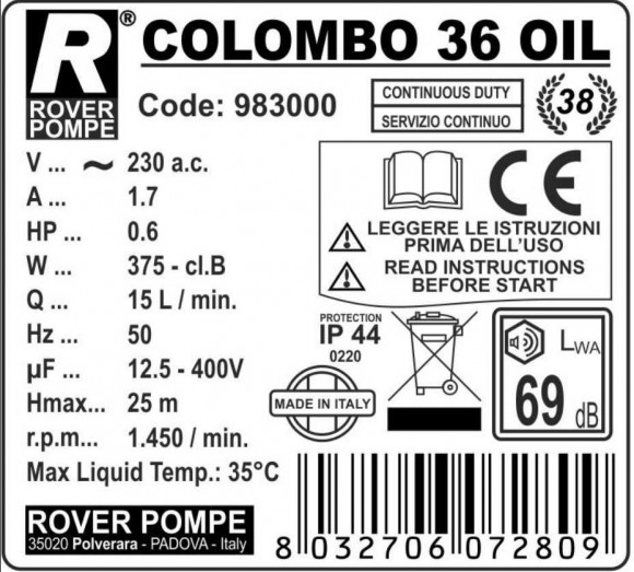 COLOMBO 36 Oil frame filter press COLOMBO 36 Oil frame filter press