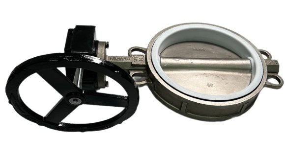 PN16 DN250 Válvula de mariposa, cuerpo y disco de acero inoxidable AISI 304, asiento PTFE PN16 DN250 Válvula de mariposa, cuerpo y disco de acero inoxidable AISI 304, asiento PTFE