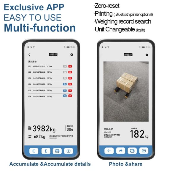 Portable strain gauge pallet scales with Bluetooth AD1 up to 3000 kg (2 scale)