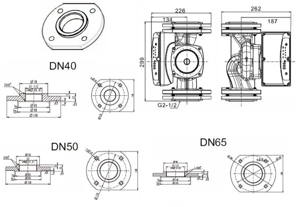 Elektronicznie sterowana pompa obiegowa HRS600EA-DN50, 220 V z mokrym wirnikiem Elektronicznie sterowana pompa obiegowa HRS600EA-DN50, 220 V z mokrym wirnikiem