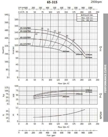 Monoblock-Wasserversorgungspumpe BST 65-315/45, 3000 Monoblock-Wasserversorgungspumpe BST 65-315/45, 3000