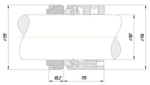 Механічне торцеве ущільнення R-M7N 90, SIC/SIC, VITON, 304, G9 типу LATTY U68, VULCAN 1677, FLOWSERVE Europac 600, STERLING 270, ANGA V Механічне торцеве ущільнення R-M7N 90, SIC/SIC, VITON, 304, G9 типу LATTY U68, VULCAN 1677, FLOWSERVE Europac 600, STERLING 270, ANGA V