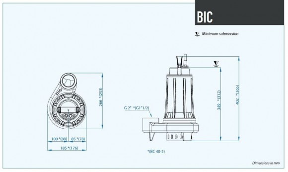 Погружной насос Dreno BIC EVO 40-2/056 T с двухканальным рабочим колесом Погружной насос Dreno BIC EVO 40-2/056 T с двухканальным рабочим колесом