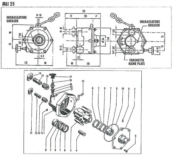 MLI 25 насос роликовый от ВОМ трактора для внесения КАС MLI 25 насос роликовый от ВОМ трактора для внесения КАС