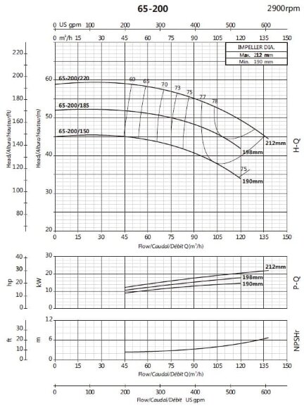 Pompe d'irrigation en porte-à-faux BSM 65-200/220 (90/55), 22 kW, 2900