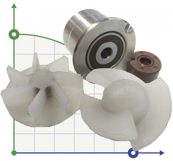 Impeller to the pumping part of the barrel pump