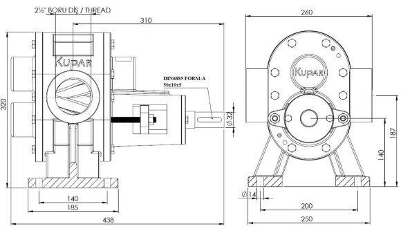 Bomba de engranajes para productos viscosos Kupar KHP de 2 1/2 pulgadas, 3,5-35 m3/h Bomba de engranajes para productos viscosos Kupar KHP de 2 1/2 pulgadas, 3,5-35 m3/h