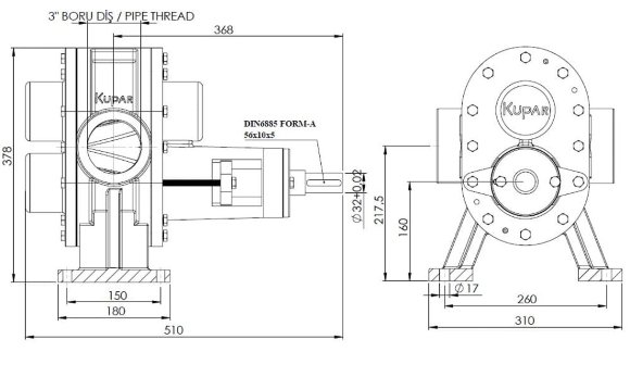 Bomba de engranajes para fuel-oil Kupar KHP 3 pulgadas, 5-50 m3/h Bomba de engranajes para fuel-oil Kupar KHP 3 pulgadas, 5-50 m3/h