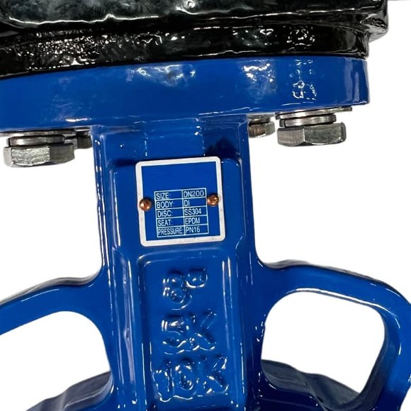 PN16 DN200 Задвижка Баттерфляй, чугунный корпус, диск AISI 304, Seat EPDM