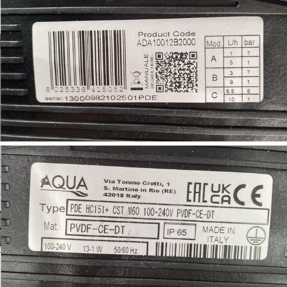 Bomba dosificadora electromagnética PDE HC151+ CST M60 240V PVDF-CE-DT, 1-10 l/h, 7-1 bar Bomba dosificadora electromagnética PDE HC151+ CST M60 240V PVDF-CE-DT, 1-10 l/h, 7-1 bar