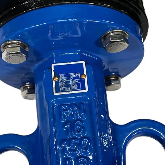 PN16 DN250 Засувка Батерфляй, чавунний корпус, диск AISI 304, Seat EPDM